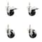 Service Caster 3 Inch 316SS Soft Rubber Swivel 3/8 Inch Threaded Stem Caster Lock Brake, 2PK SCC-SS316TSTTL20S314-SRS-381615-2-S2 - alternate 1